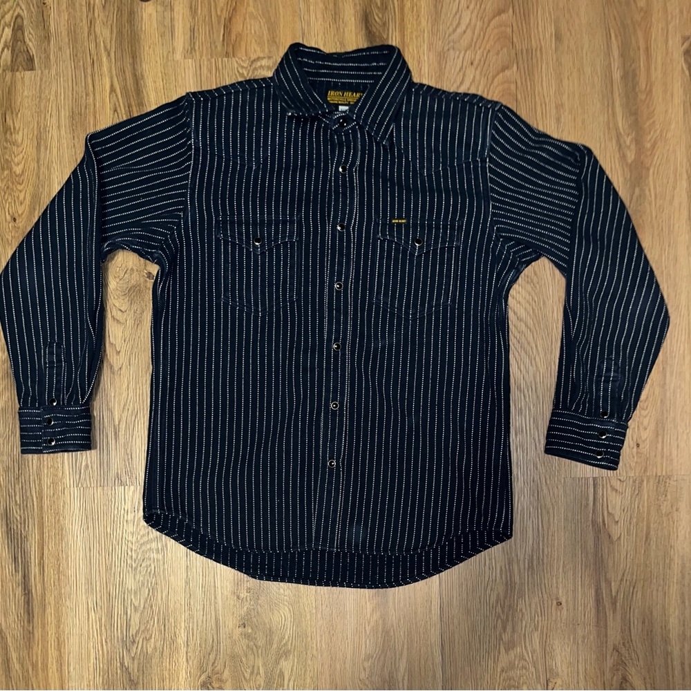 Iron Heart 12OZ Ultra Heavy Flannel Wabash Navy IHSH-401-NAV Men’s Size XL